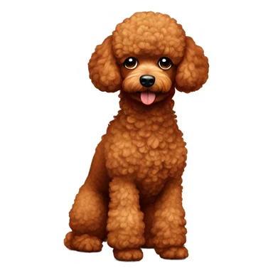 red toy poodle standing up sticker