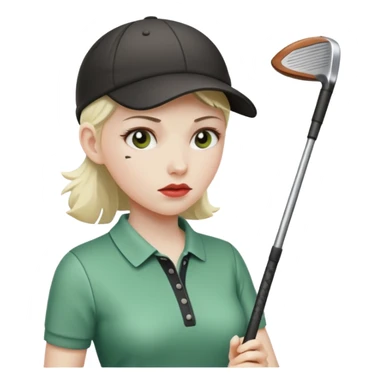 women golfer sick profile sticker