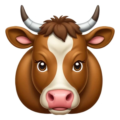 Vaca escocesa donde no se le ven los ojos sticker