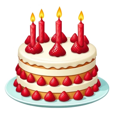 Pastel de fresa con mermelada roja y velitas de cumpleaños  sticker