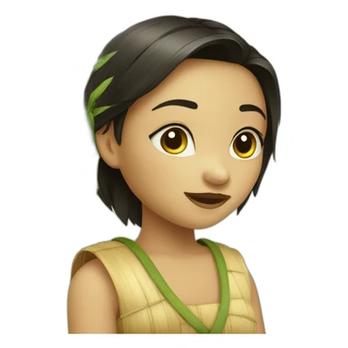 Bamboo girl sticker