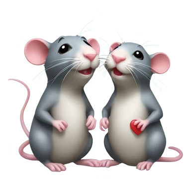 two rats with hearts sticker