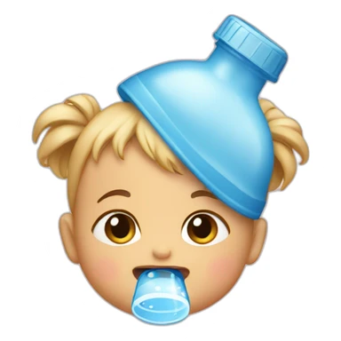 baby drinking from a waterbottle sticker