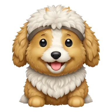 Can you make me an emoji of a white mini golden-doodle  sticker