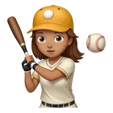 teen girl with brown hair, tan, tall and plays softball sticker