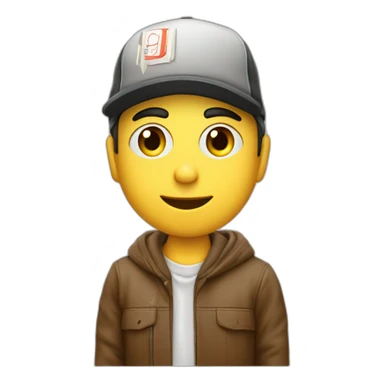 Akram ojjeh junior with cap and cigaret sticker