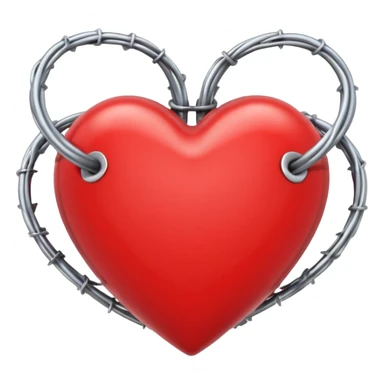 red heart emoji wrapped in silver barbed wire sticker