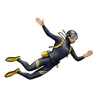 A diver mid-air, plunging from a high cliff into the sparkling ocean below. The background features rugged cliffs, clear blue water, and a bright sky, emphasizing the excitement and danger of the sport with a sense of freedom and adventure. sticker