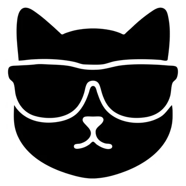 Cat wearing sunglasses, cool and stylish sticker