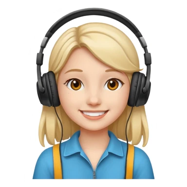 Girl with headphones  sticker
