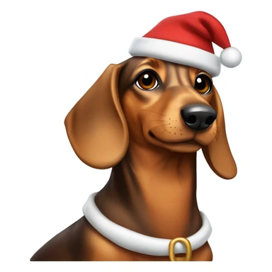 daschund wearing a santa outfit  sticker