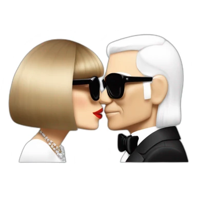 Anna wintour kiss Karl lagerfeld sticker