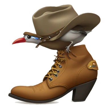Bird with cowboy shoes  sticker