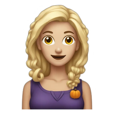 White Woman loving halloween sticker
