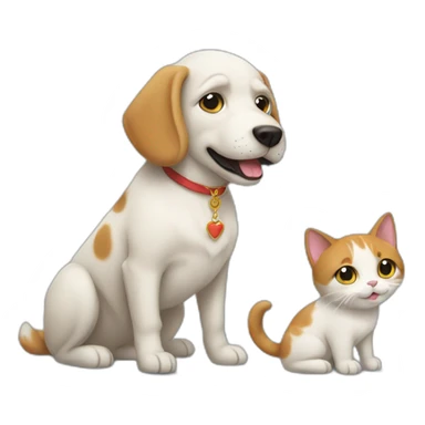 Dog marrying a cat sticker