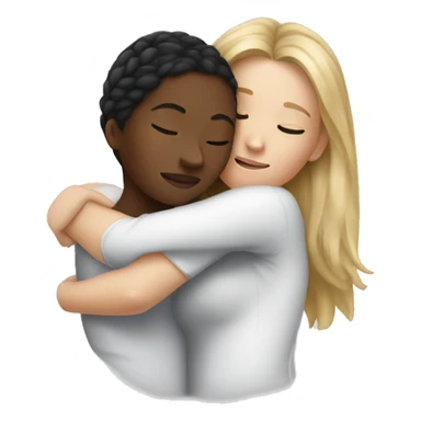 2 white women hugging sticker
