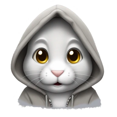 rabbit wearing hoodie sticker