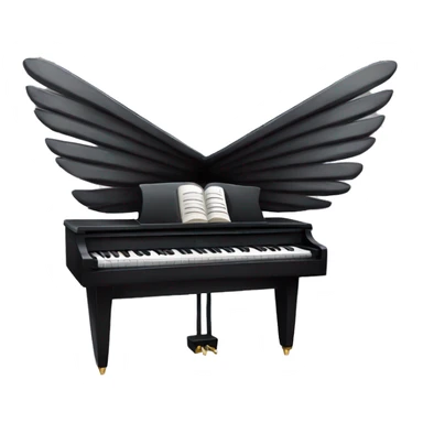 piano keys with wings sticker