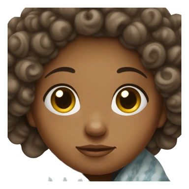 brunette girl with curls in a blanket sticker