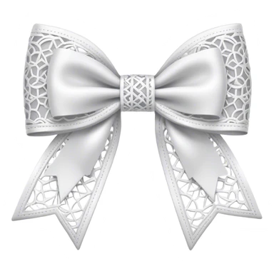 white lacey bow sticker