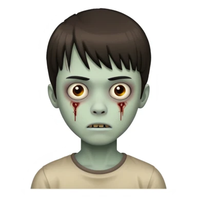 Menino de cabelo liso com franja zumbi sticker