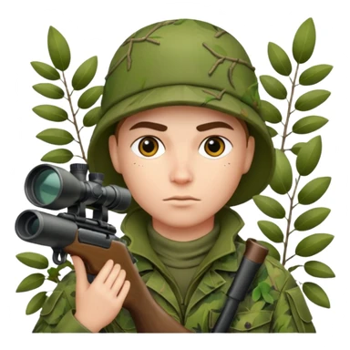 sniper in a bush sticker