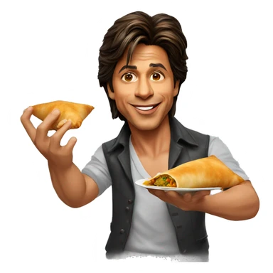 Shah rukh khan holding samosa sticker