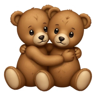 two teddy bear hugging each other  sticker