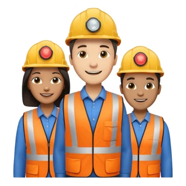 group of multiracial railway engineer  standing sticker