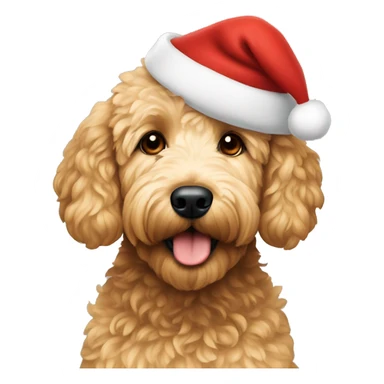 Goldendoodle wearing a Santa hat  sticker