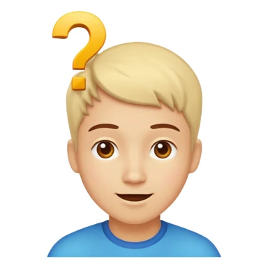 Una persona pensativa, que este feliz con un signo de interrogación arriba de la cabeza sticker