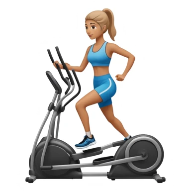 Female workout on eliptical sticker