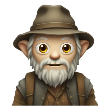 Gollum with a lumberjack beard sticker