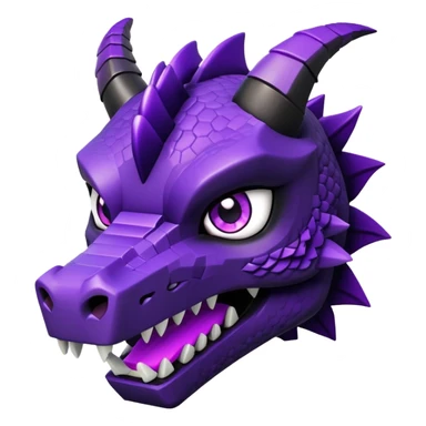 Minecraft black dragon head with purple eyes sticker