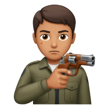 gun pointing next to head sticker