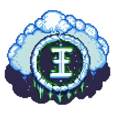 a custom emoji that combines the π (pi) math symbol, binary code, and a magical cloud or digital mist emerging from it. sticker