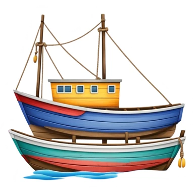 wharf with boats tied sideways profile view sticker