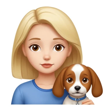 girl and dog posing cute sticker