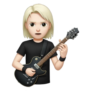 metal head with a black guitar sticker