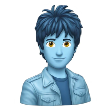 nicky larson veste bleu ciel sticker