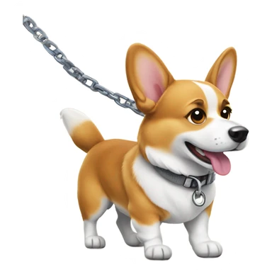 one corgi dog walking with leash  sticker