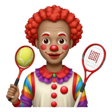 tennis player black clown man sticker