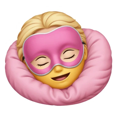 sleeping emoji with pink mask sticker