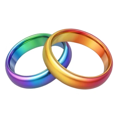 rainbow wedding rings sticker
