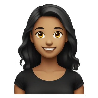 smiling girl in black shirt and cateye sticker