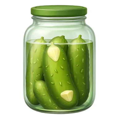 a single pickle inside a glass jar sticker