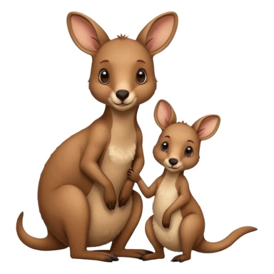 Maman et bébé kangourou sticker