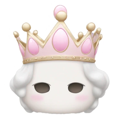White and pastel pink crown sticker