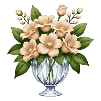 Bridal bouquet nude flowers in crystal vintage vase sticker