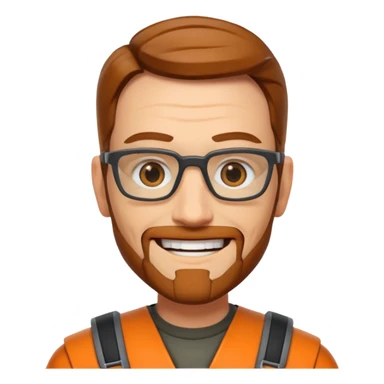 gordon freeman smiling just head  sticker